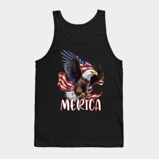 Eagle American Flag USA Flag 4th of july Merica Tank Top